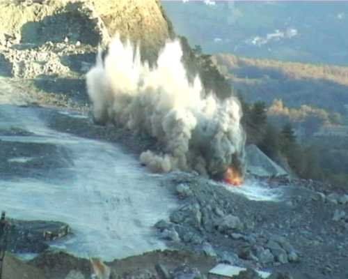 a quarry blasting - Sasso di Castro, Mugello - Florence